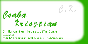 csaba krisztian business card